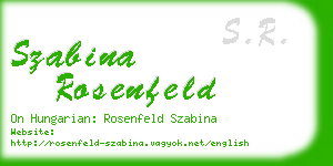 szabina rosenfeld business card